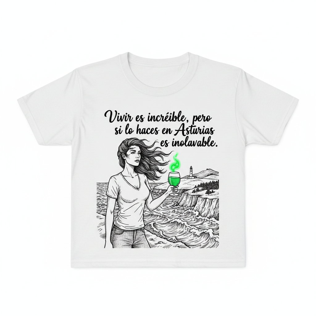 Camiseta Asturias - Vaso de Sidra Corto